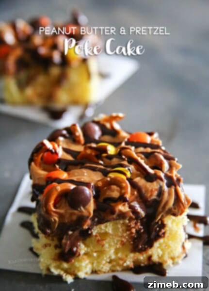 Luscious Raspberry Cream Poke Cake 5 Peanut Butter Pretzel Poke Cake