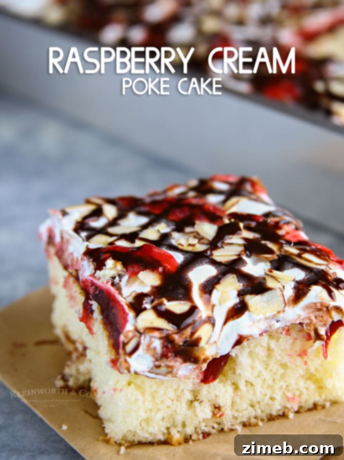 Luscious Raspberry Cream Poke Cake 8 Raspberry Cream Poke Cake