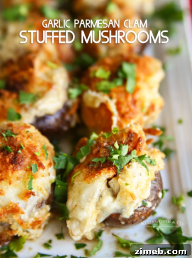Garlic Parmesan Clam Filled Mushrooms 10 Garlic Parmesan Clam Stuffed Mushrooms