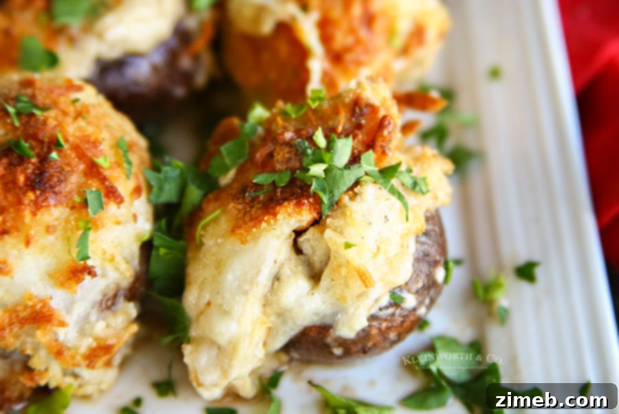 Garlic Parmesan Clam Filled Mushrooms 2 New Years Appetizers