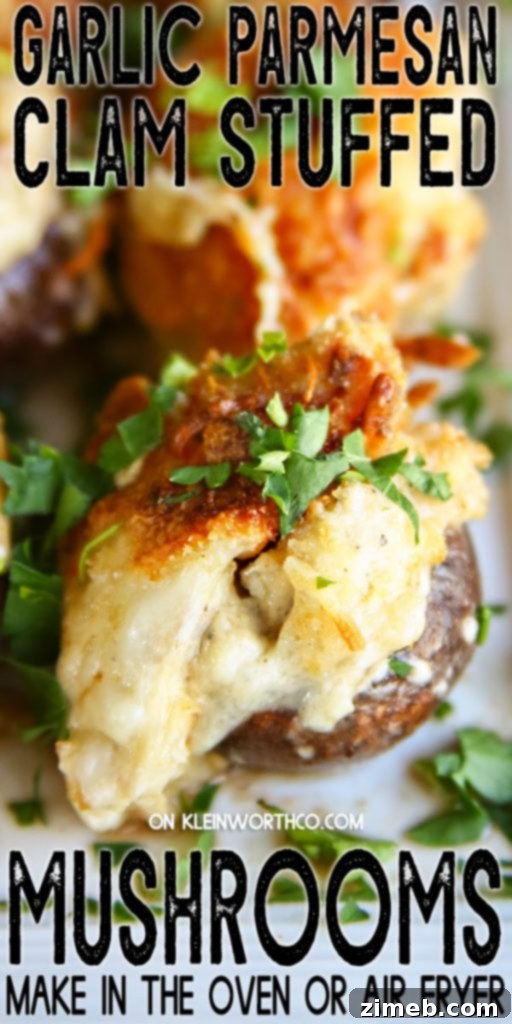Garlic Parmesan Clam Filled Mushrooms 5 Garlic Parmesan Clam Stuffed Mushrooms
