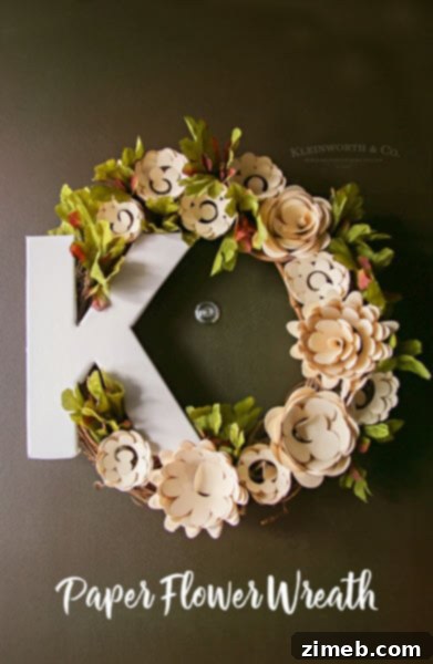 Paper Flower Wreath Cricut Tutorial