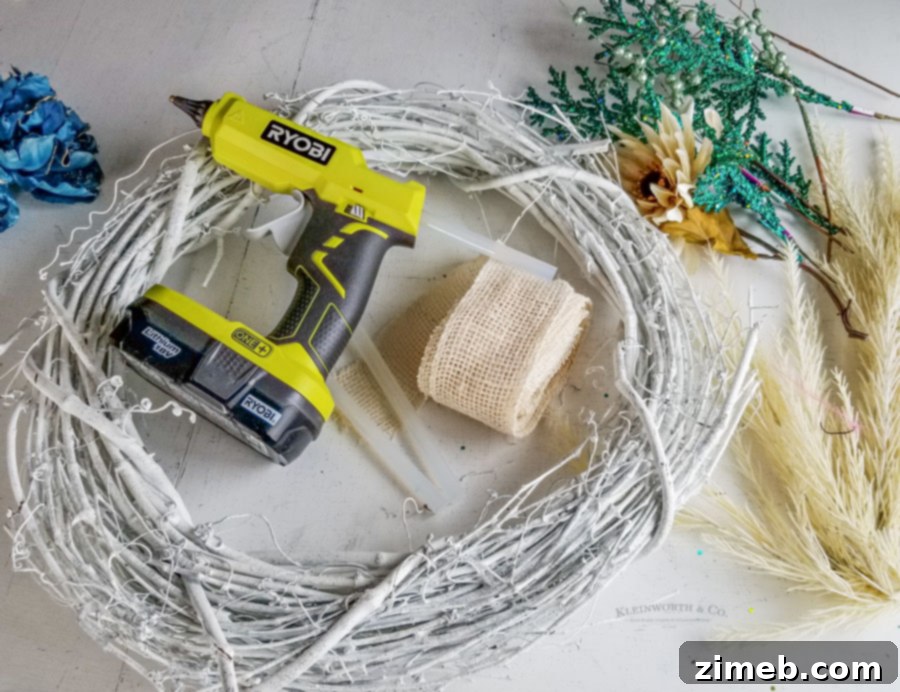 winter wreath tutorial - supplies