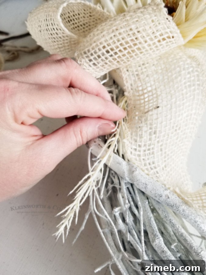 wreath tutorial - attach branches