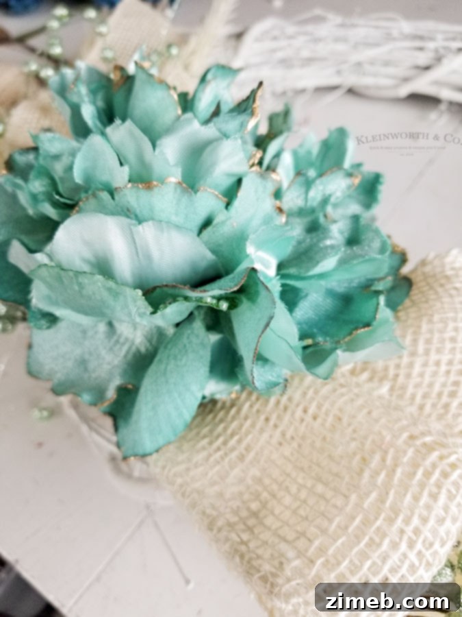 how to make a wreath- attach floral