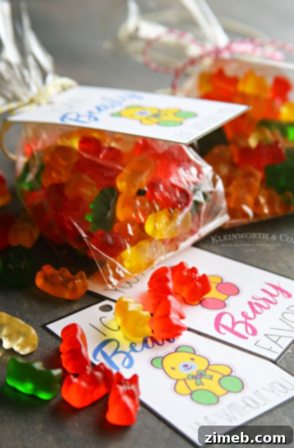 Bear Hug Valentine Printables 4 Free Valentine Printables - Combine with gummy bears for a super cute treat.