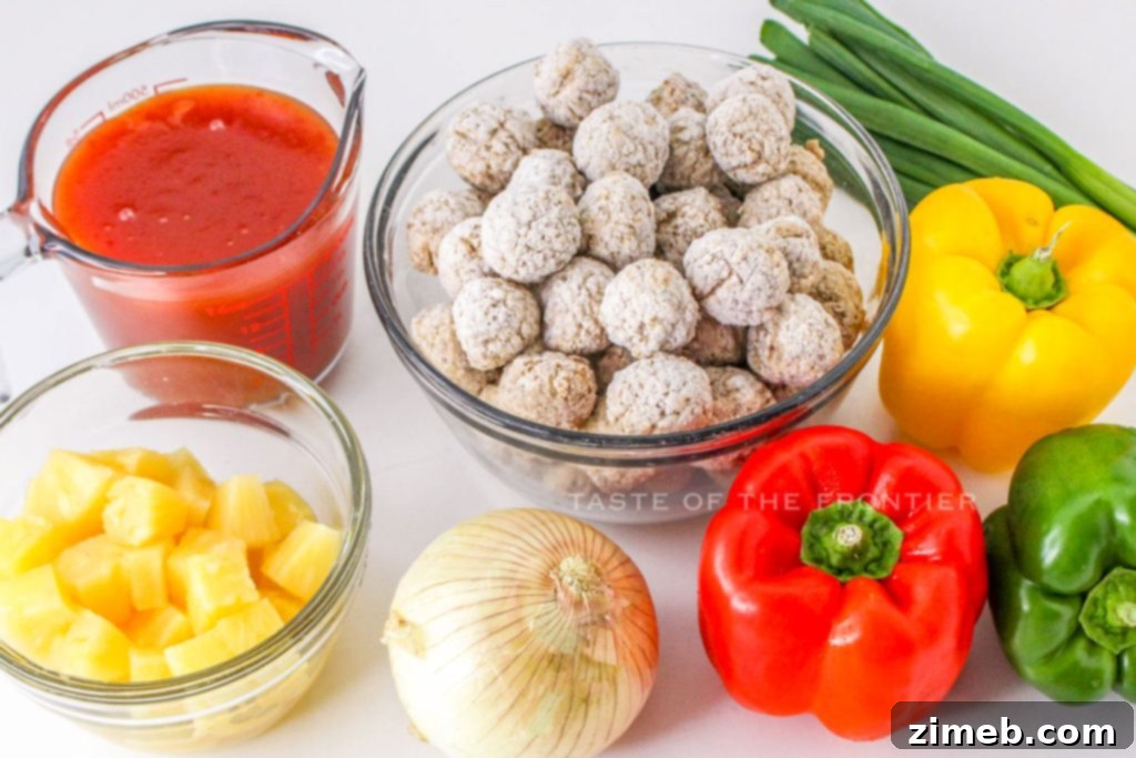 Sweet and Tangy Slow Cooker Meatballs 5 ingredients for Slow Cooker Sweet and Sour Meatballs