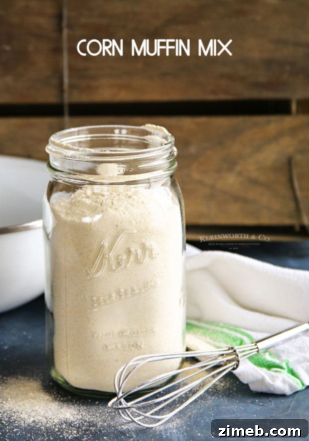 Homemade Golden Corn Muffin Mix 10 Homemade Corn Muffin Mix in a large glass jar