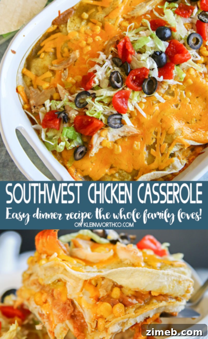 Creamy Southwest Chicken Casserole 20 Final plated Southwest Chicken Casserole, showcasing its delicious layers and toppings, ready to eat