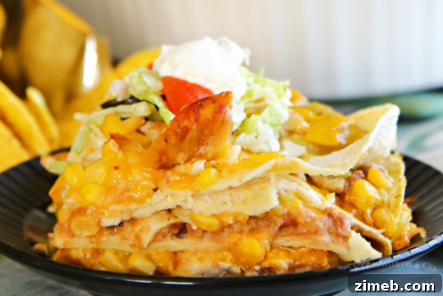 Creamy Southwest Chicken Casserole 6 Southwest Chicken Dinner served hot in a casserole dish, ready to be enjoyed