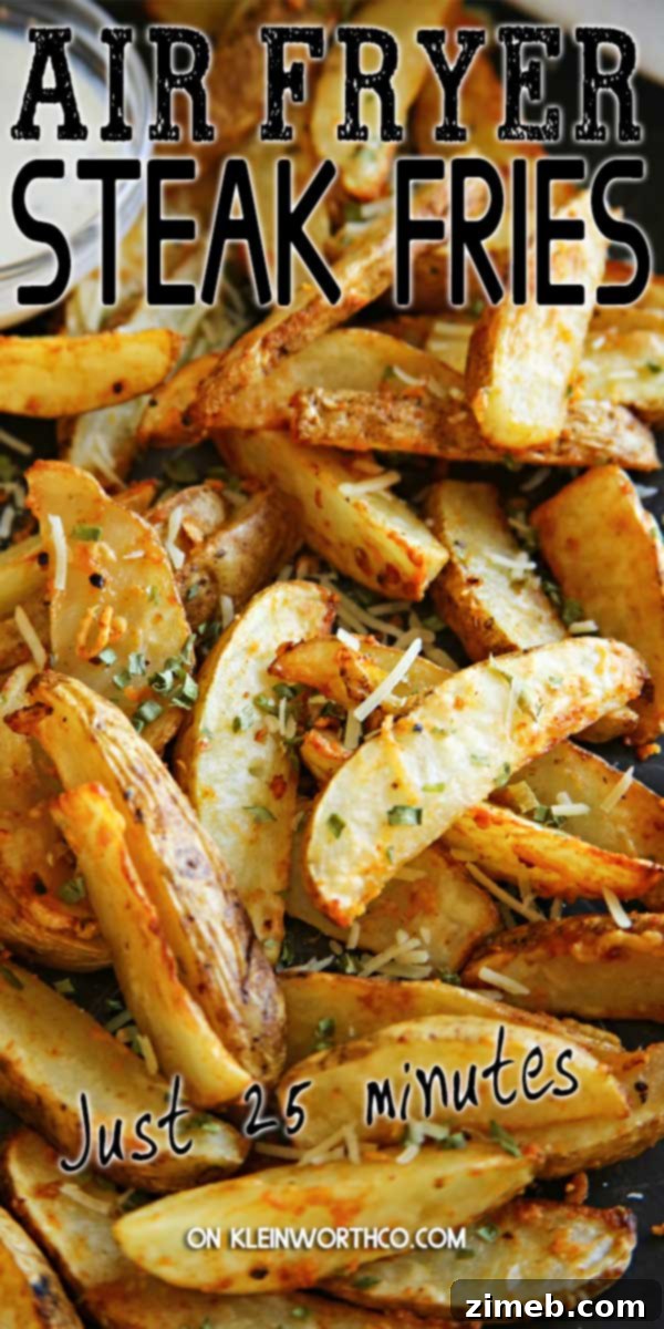 Crispy Air Fryer Steak Fries 2 Air Fryer Steak Fries with garlic and parmesan