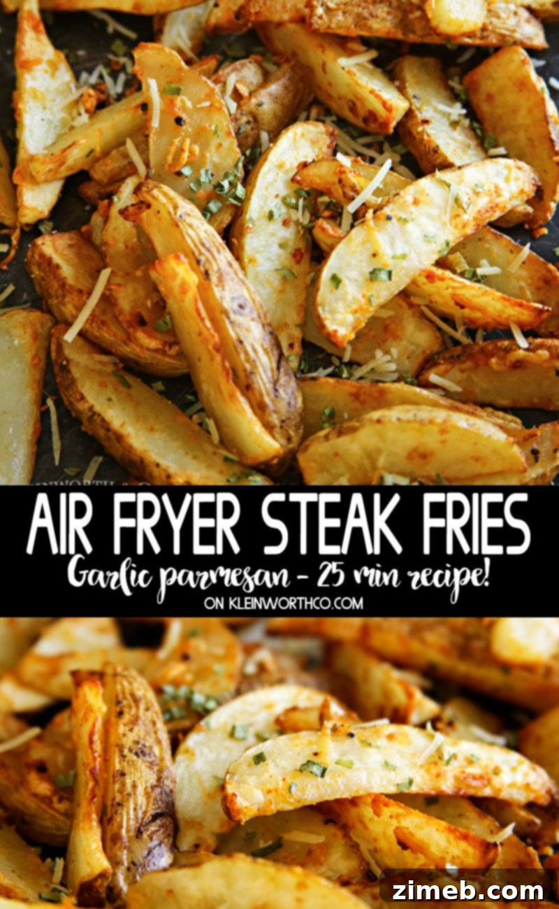 Crispy Air Fryer Steak Fries 6 Air Fryer Steak Fries - garlic parmesan, ready to serve