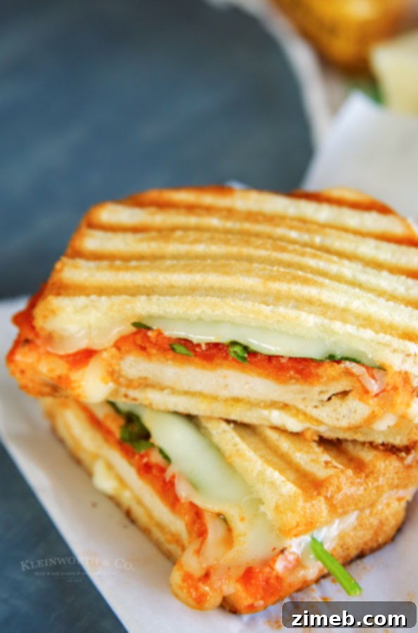 Ultimate Chicken Parm Melt 4 grilled cheese sandwich