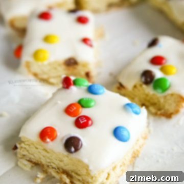 M&M Sugar Cookie Bars with Frosting