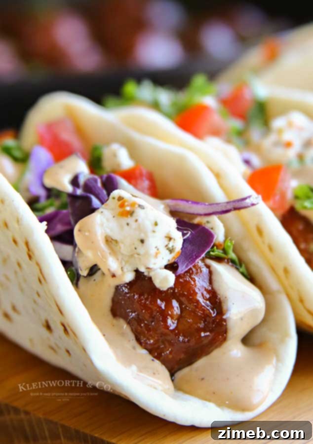 beef meatballs - BBQ Meatball Street Tacos