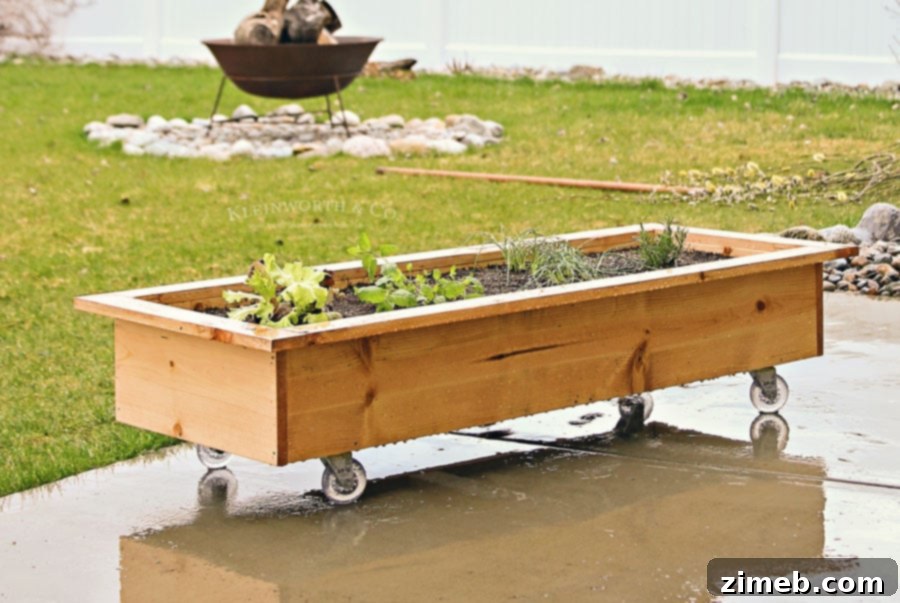 Build a Wheeled Garden Box 14 DIY Rolling Planter Box for Small Space Gardening Solutions