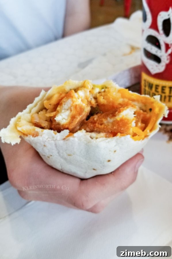 Buff Chic Burrito at Sweeto Burrito Coeur d'Alene, a top Coeur d'Alene food choice