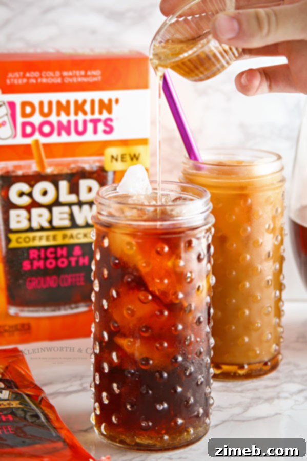 Dunkin Donuts cold brew coffee - ready for serving