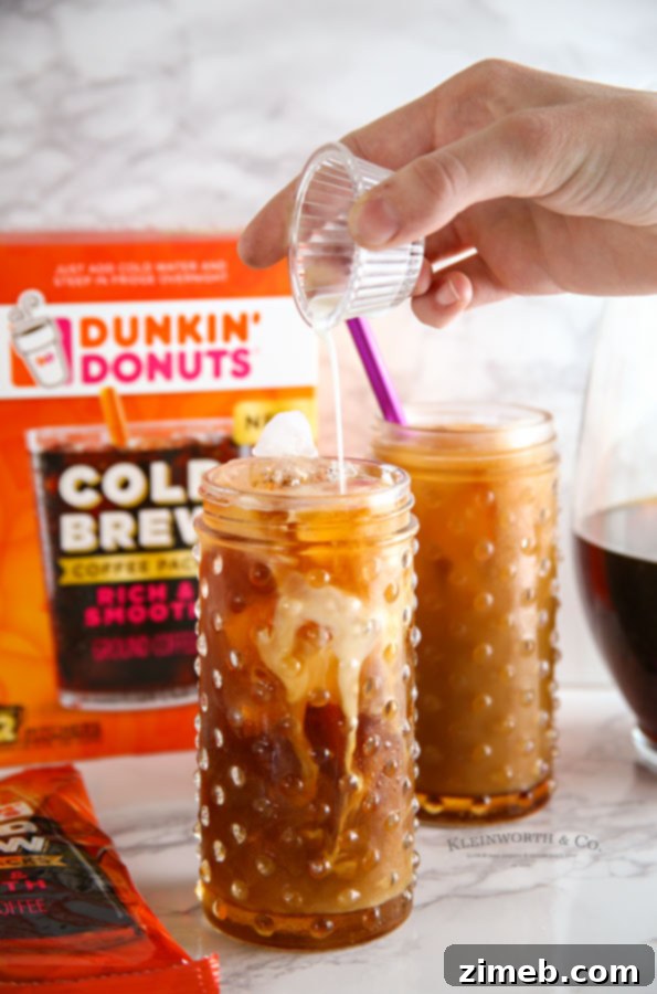 Salted Caramel Cold Brew Coffee - adding syrup