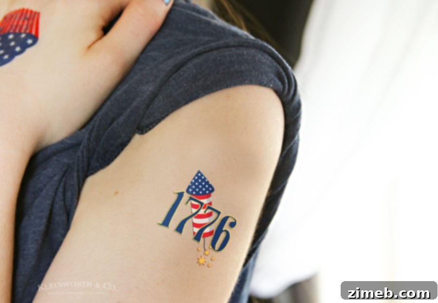 Free Printable Patriotic Temporary Tattoos - Group of Designs