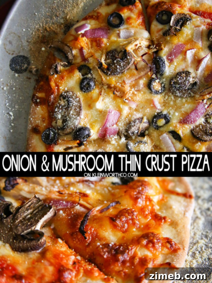 Crispy Thin Crust Onion and Mushroom Pizza 2 Onion & Mushroom Thin Crust Pizza
