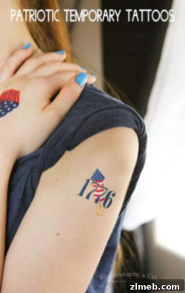 Born in 1776 T-Shirt 7 Free Printable Patriotic Temporary Tattoos