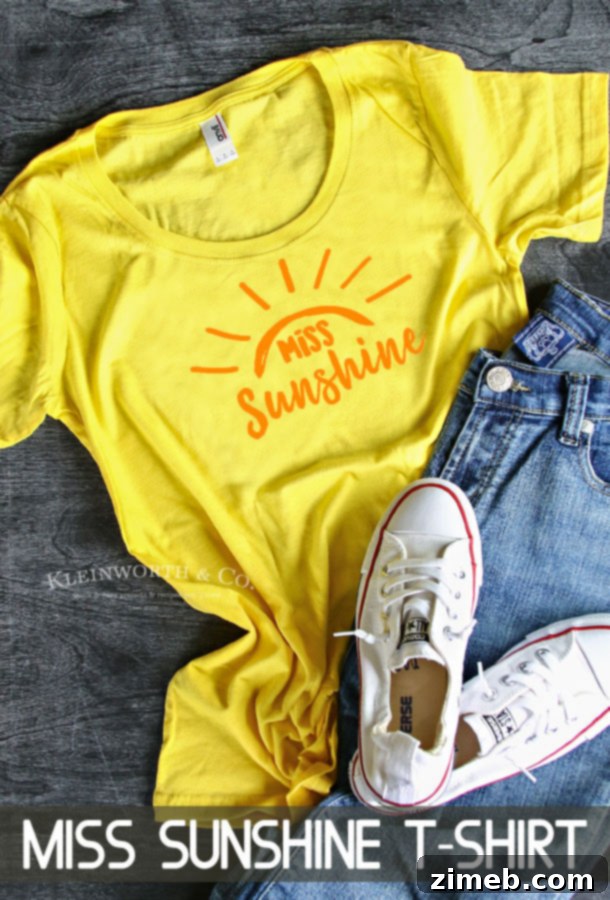 Miss Sunshine Tee Transfer 8 Miss Sunshine T-Shirt Iron-On finished product
