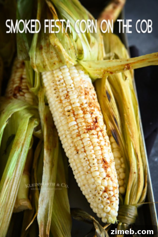 Ember-Kissed Corn 17 Smoked Fiesta Corn on the Cob, ready to serve