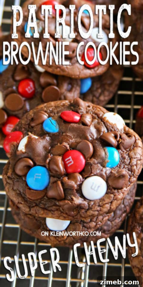 Star Spangled Chewy Brownie Cookies 2 Chewy Patriotic Brownie Cookies, perfect for 4th of July parties.