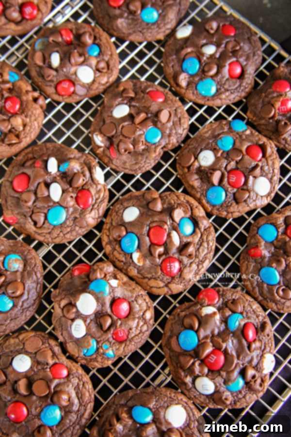 Star Spangled Chewy Brownie Cookies 3 Patriotic chocolate cookies for summer gatherings.