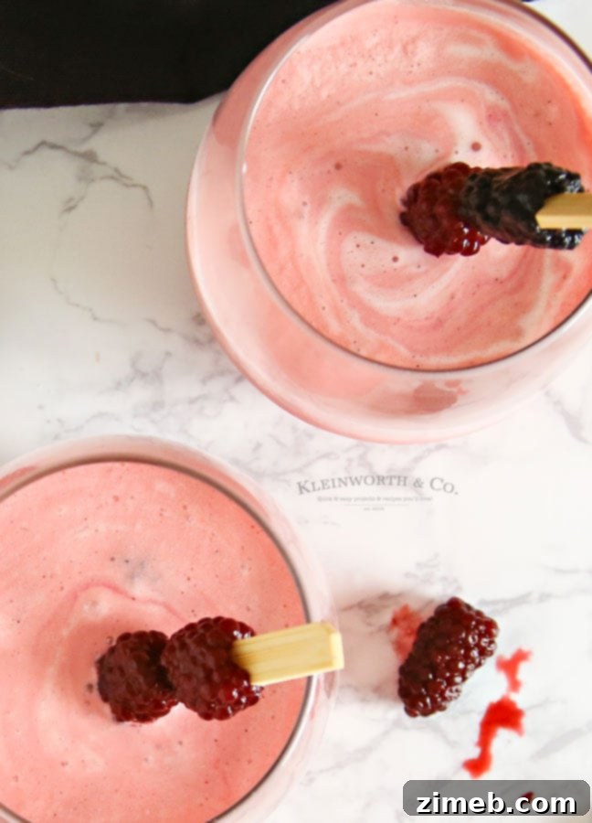 Homemade Drink Recipe - Blackberry Cream Mimosa with Garden Blackberries