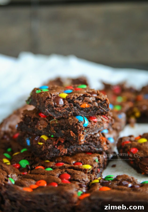 Decadent M and M Chocolate Fudge Bars 3 M&M chocolate fudge dessert