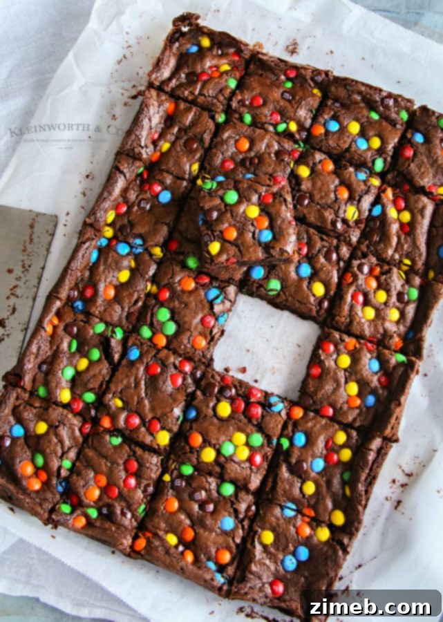 Decadent M and M Chocolate Fudge Bars 4 chocolate fudge cookie bars