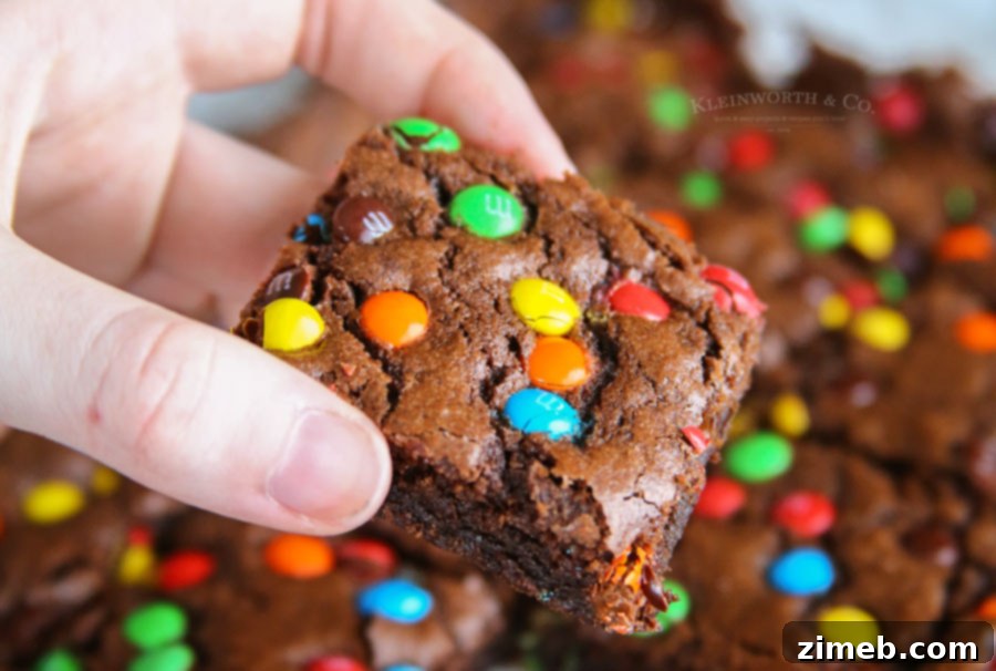 Decadent M and M Chocolate Fudge Bars 7 M&M Chocolate Fudge Bars