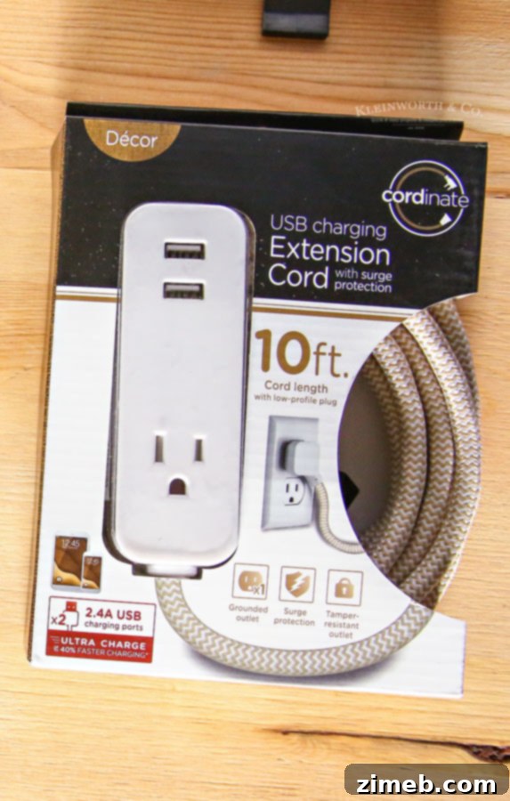 Jasco decorative cord integrated into a clean desk setup