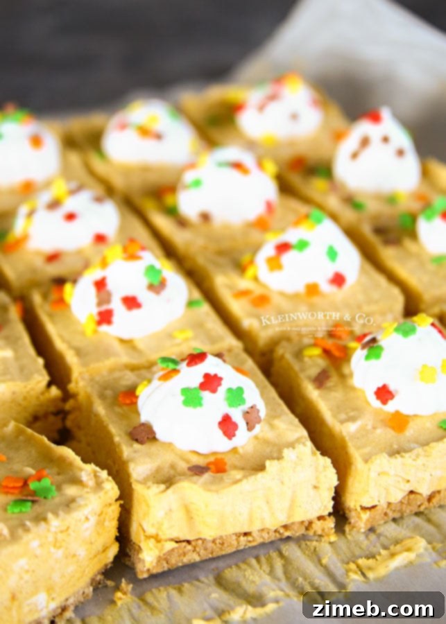 Spiced No-Bake Pumpkin Cheesecake Bars 4 Holiday Recipe - No-Bake Pumpkin Cheesecake Bars