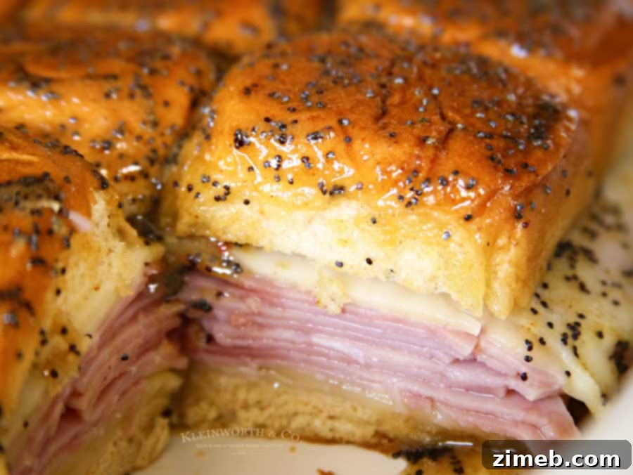 Recipe for Poppy Seed Ham and Cheese Sliders
