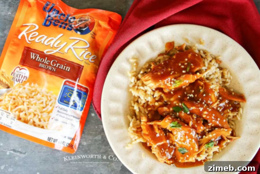 Instant Pot Honey Sesame Chicken and rice dinner