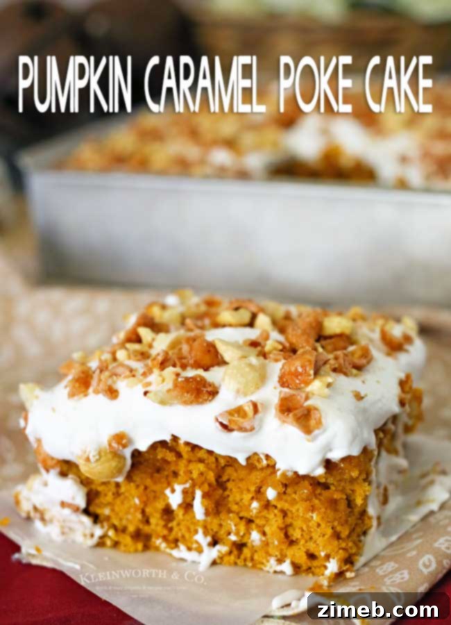 Caramel Soaked Pumpkin Spice Cake 9 Pumpkin Caramel Poke Cake