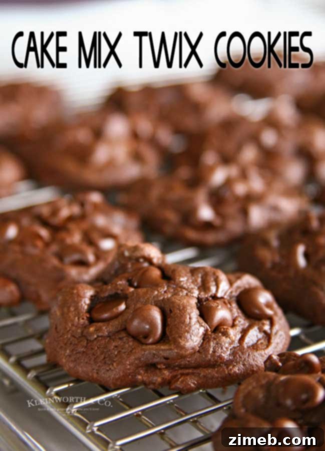 Twix Candy Bar Chocolate Cake Cookies 11 Chocolate Cake Mix Twix Cookies - A Fun Twist