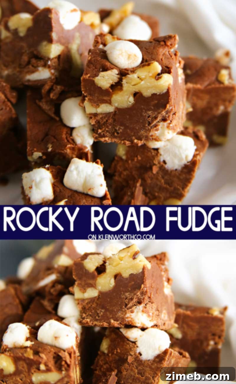 Delicious 4-Ingredient Rocky Road Fudge, a perfect holiday treat and edible gift
