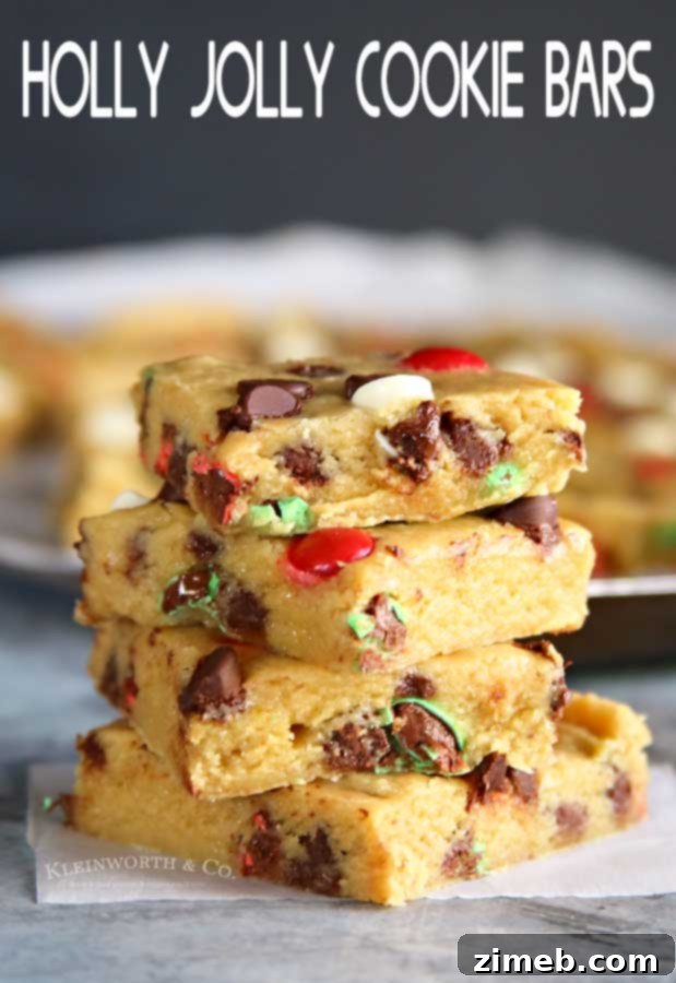 Delicious Holly Jolly Cookie Bars, a perfect holiday dessert for any occasion.