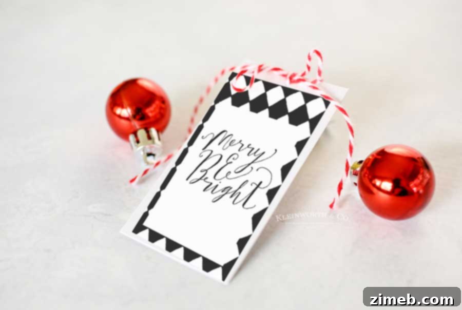 Free Printable - Black and White Cursive Free Printable Gift Tags