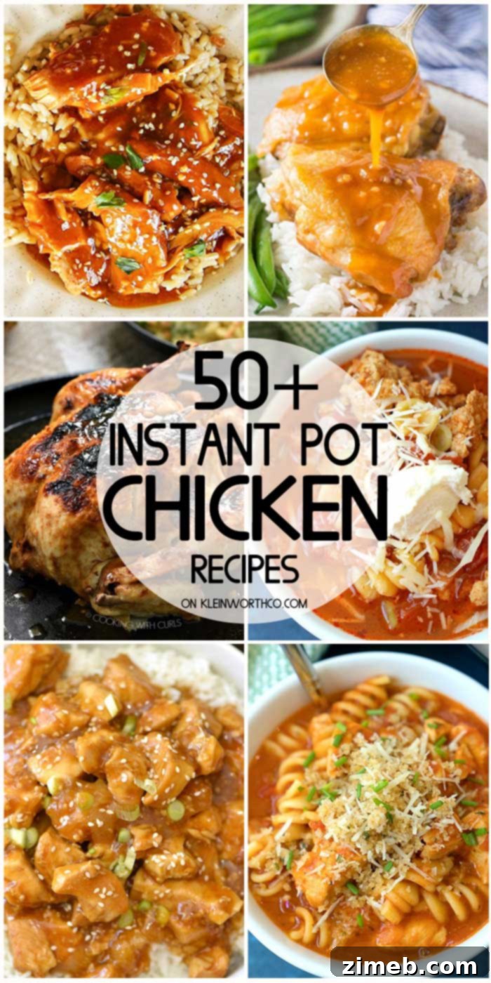 A vibrant collage of delicious Instant Pot chicken recipes.