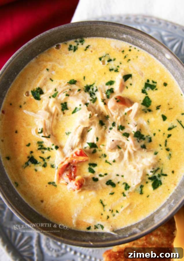 Pressure Cooker Creamy Chicken Soup, rich and smooth.