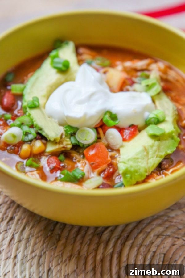 Instant Pot Taco Soup, a hearty and flavorful one-pot meal.