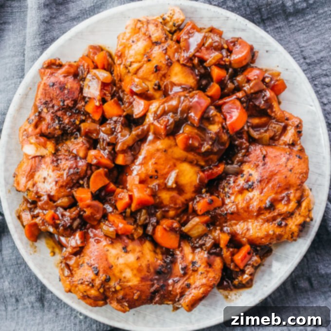 Instant Pot Chicken Thighs With Balsamic Sauce, elegant and simple.