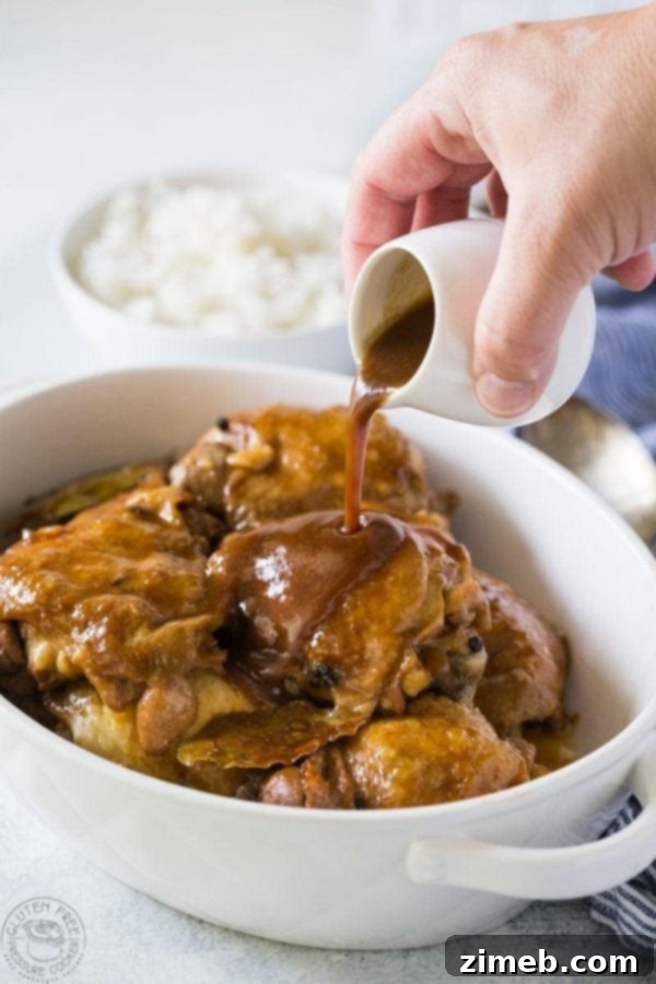 Instant Pot Chicken Adobo, a tangy and savory Filipino favorite.
