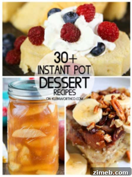 A selection of tempting Instant Pot Dessert Recipes.