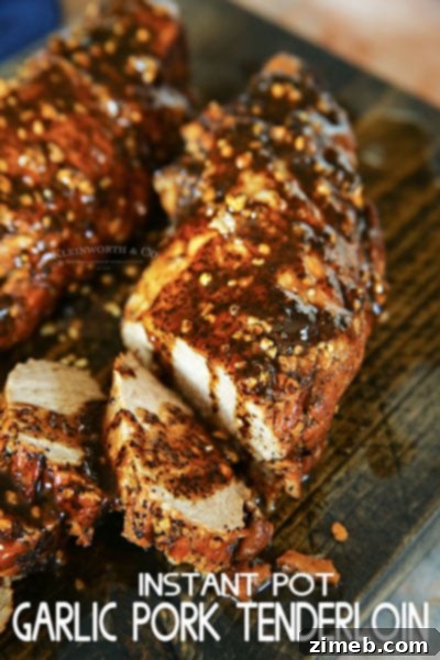 Instant Pot Garlic Pork Tenderloin, tender and aromatic.